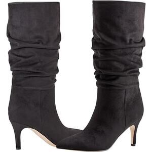 Marc Fisher Women's Idaley Mid Calf Boot black,  6.5 women's suede
